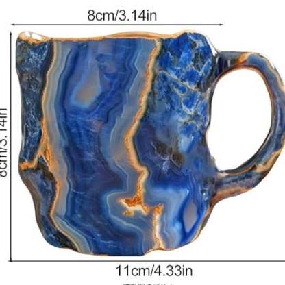 Artisan Mineral Glass Coffee Cups | Insulated & Safe for Microwaves | 350-450 ml