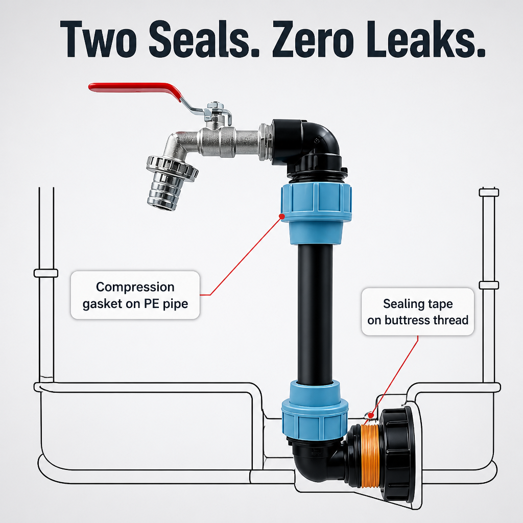 HydroMaster™ — Swap Out Your Cracked IBC Tap and Stop the Leaks Permanently
