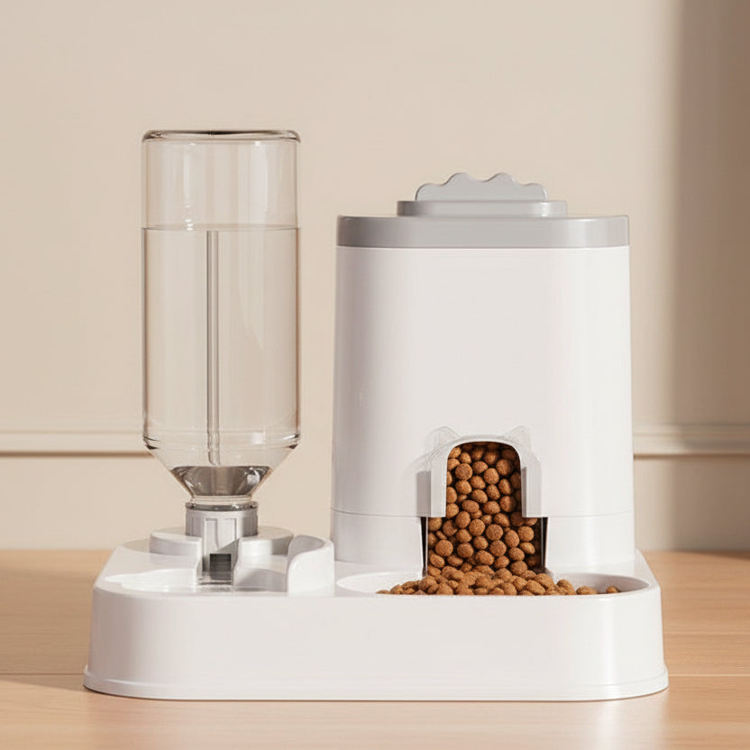 Pet Oasis - Reliable Auto Water and Food Dispenser Station