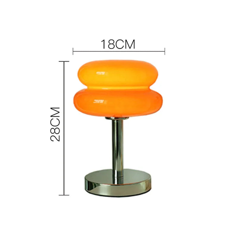Glass table lamp with vibrant pattern for bedroom and bedside table – kid-safe night light