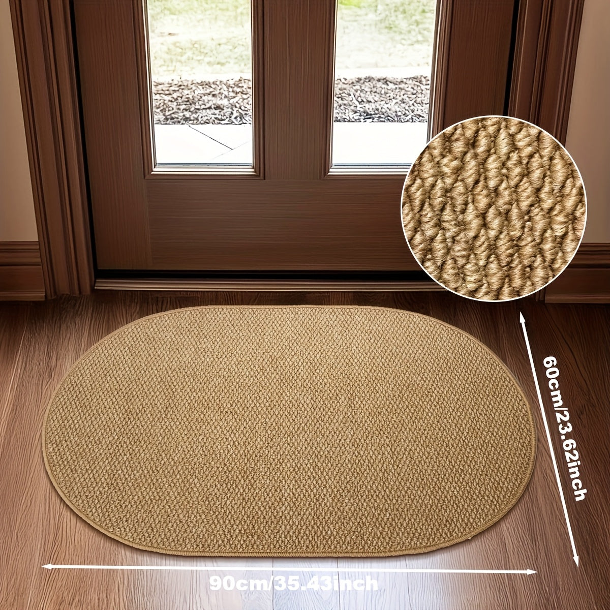 NordicElegance - Versatile Oval Brown Entryway Rug for Every Space