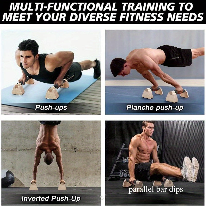 Sturdy Wood Push-Up Bars for Effective Home Workouts