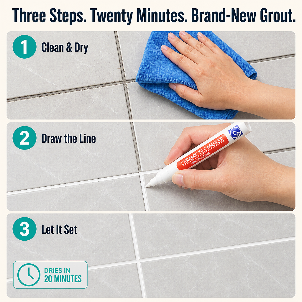 BioShieldSeal™ — Restore Yellowed Grout Lines to Fresh White in 20 Minutes