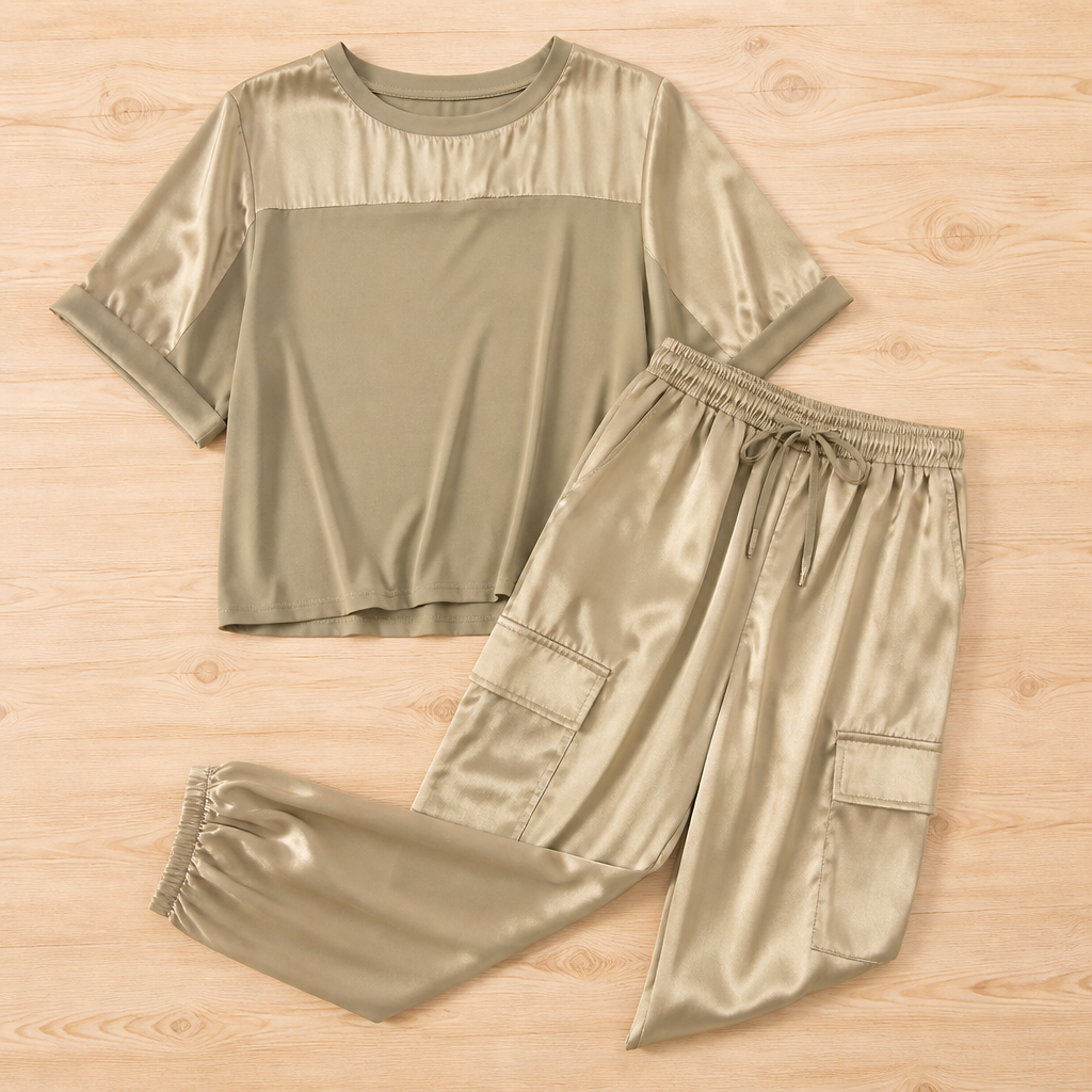 Celestiva™ Satin Sweater and Pants Set — Wrap Yourself in Cool, Effortless Elegance Every Day
