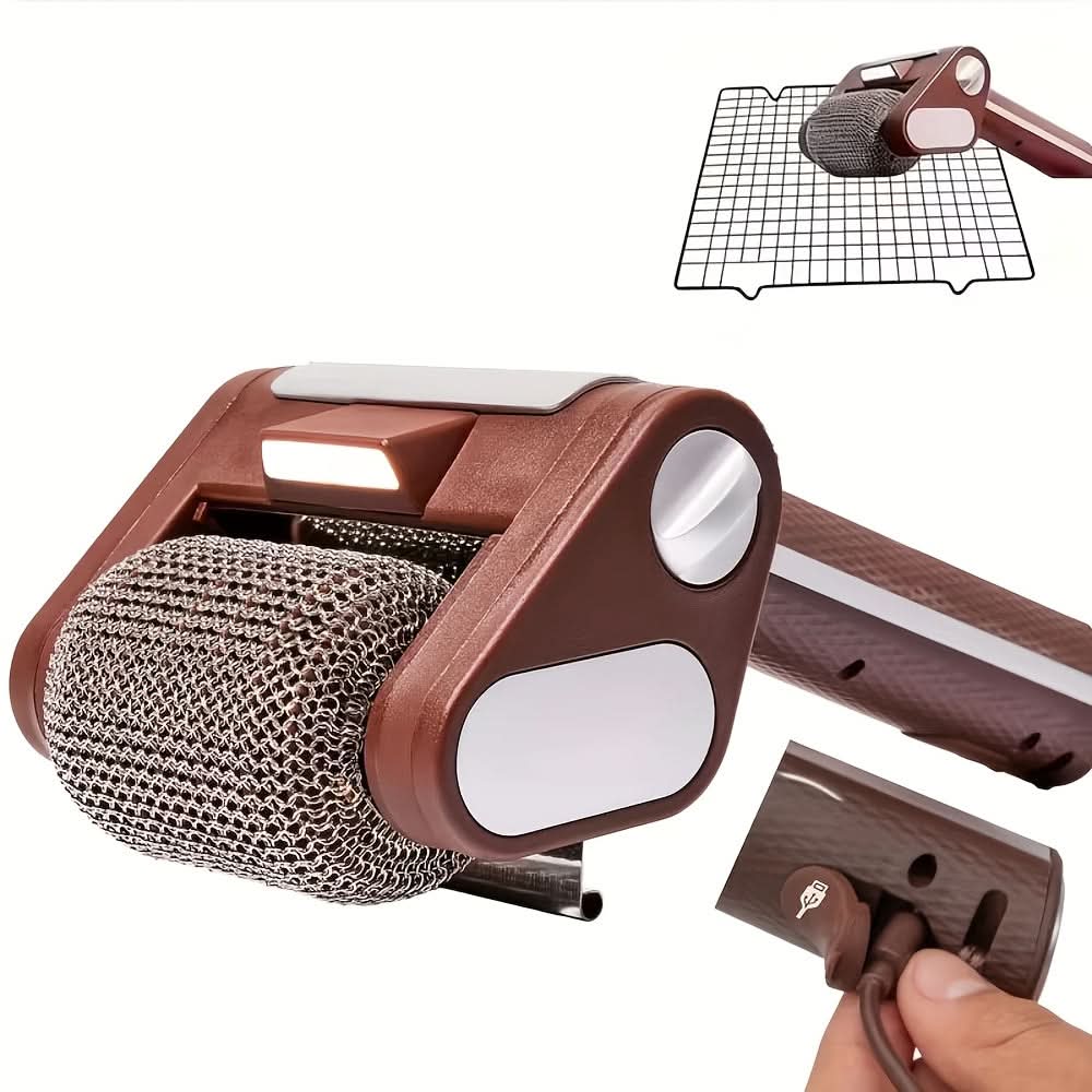 Electric BBQ Cleaning Brush with Stainless Steel Roller