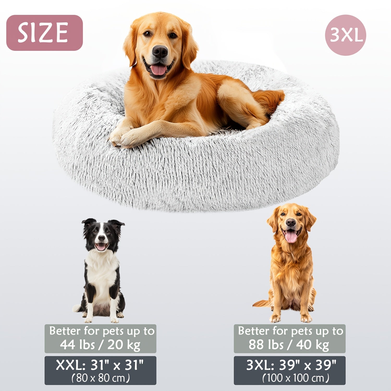 CozyNest - Plush Donut Pet Bed for Dogs and Cats of All Sizes