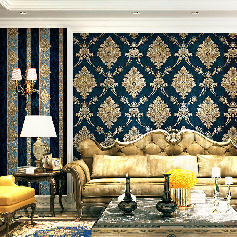 Self-Adhesive Vintage Damask Wallpaper with 3D Embossed Design