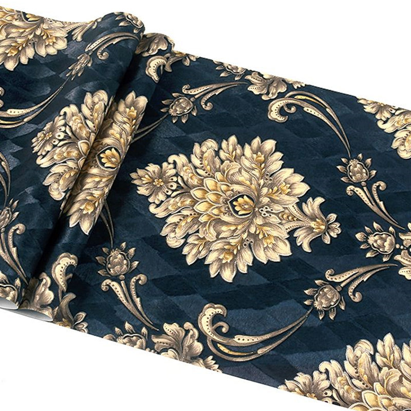 Self-Adhesive Vintage Damask Wallpaper with 3D Embossed Design