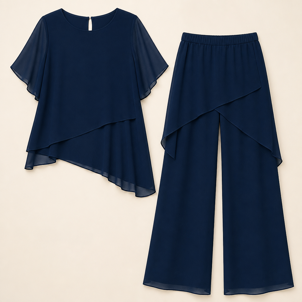 Flexiva™ – Comfortable Two-Piece Outfit with Soft-Fall Wide-Leg Trousers