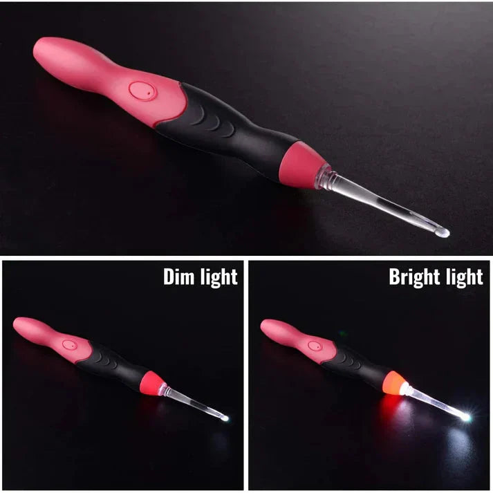 LED Crochet Hook Kit | Illuminated Tip | Interchangeable Heads | LumiStitch