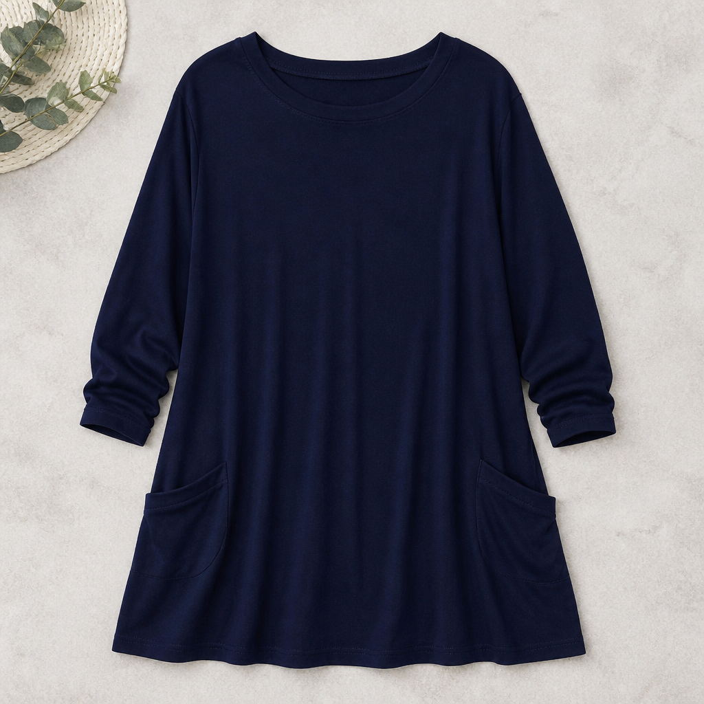 ElevéaComfort™ – Loose-Fit Tunic with Side Pockets for Easy Relaxation