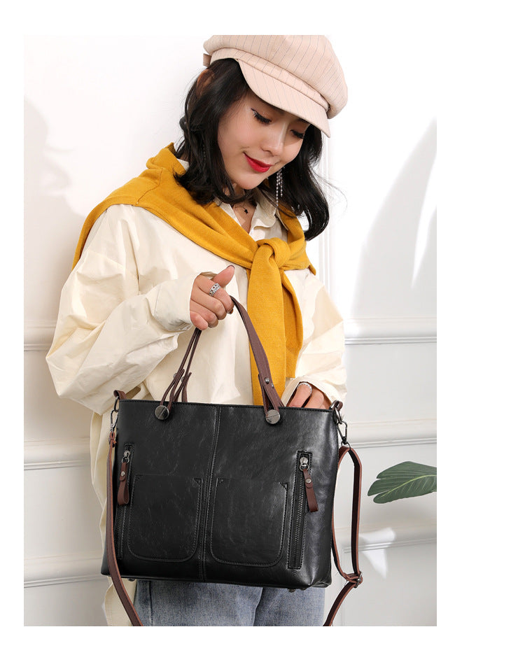Chic Retro-Inspired Handbag for Women with Adjustable Strap