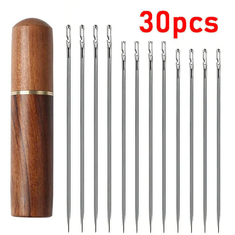 30 Stainless Steel Needles – Side Threading Sewing Needle Kit