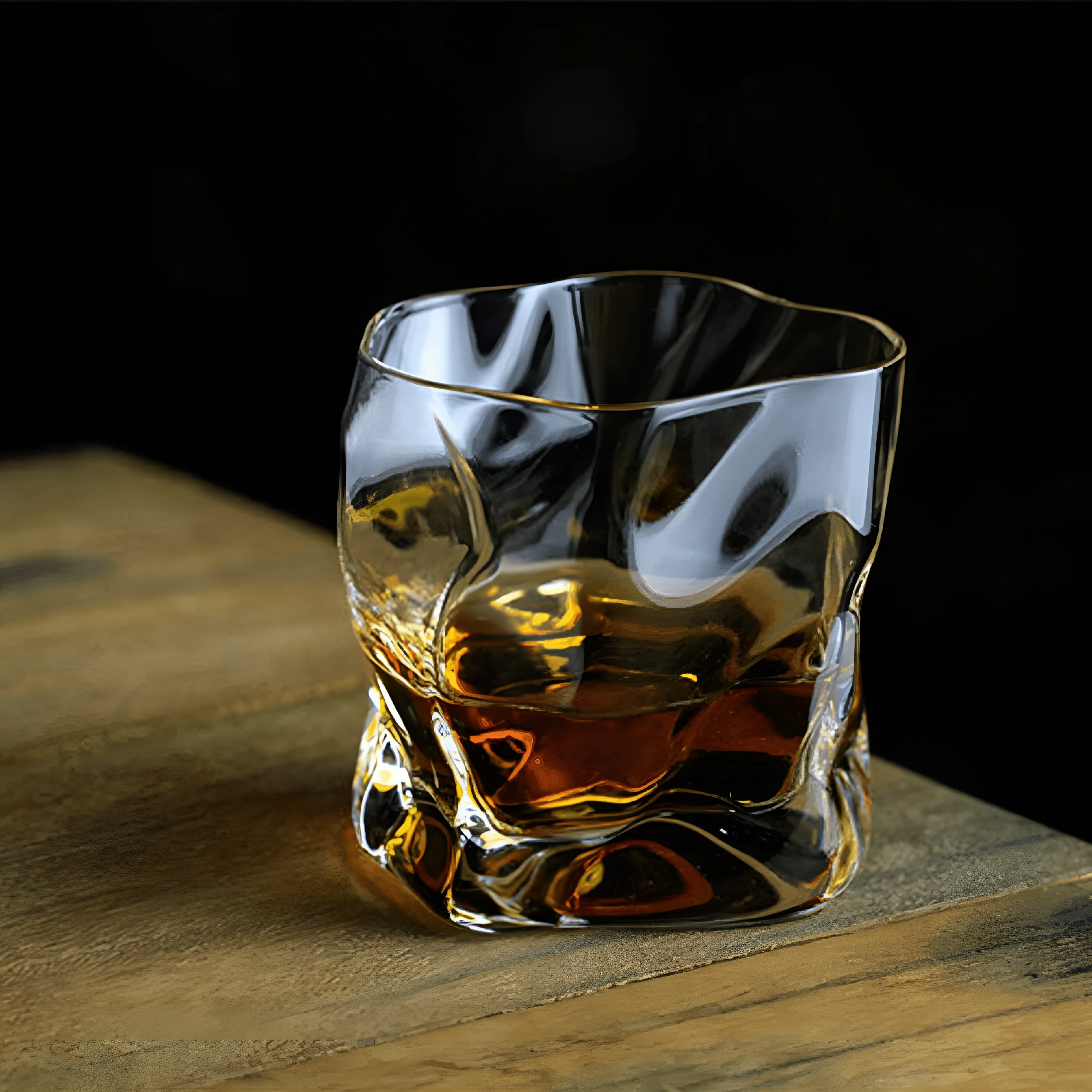 Artisan Whiskey Glass with Unique Textured Design