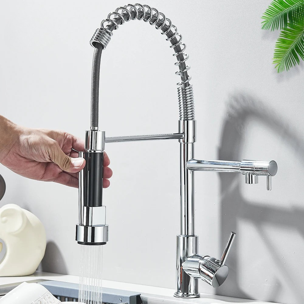 Pull Down Kitchen Faucet with Swivel Spout