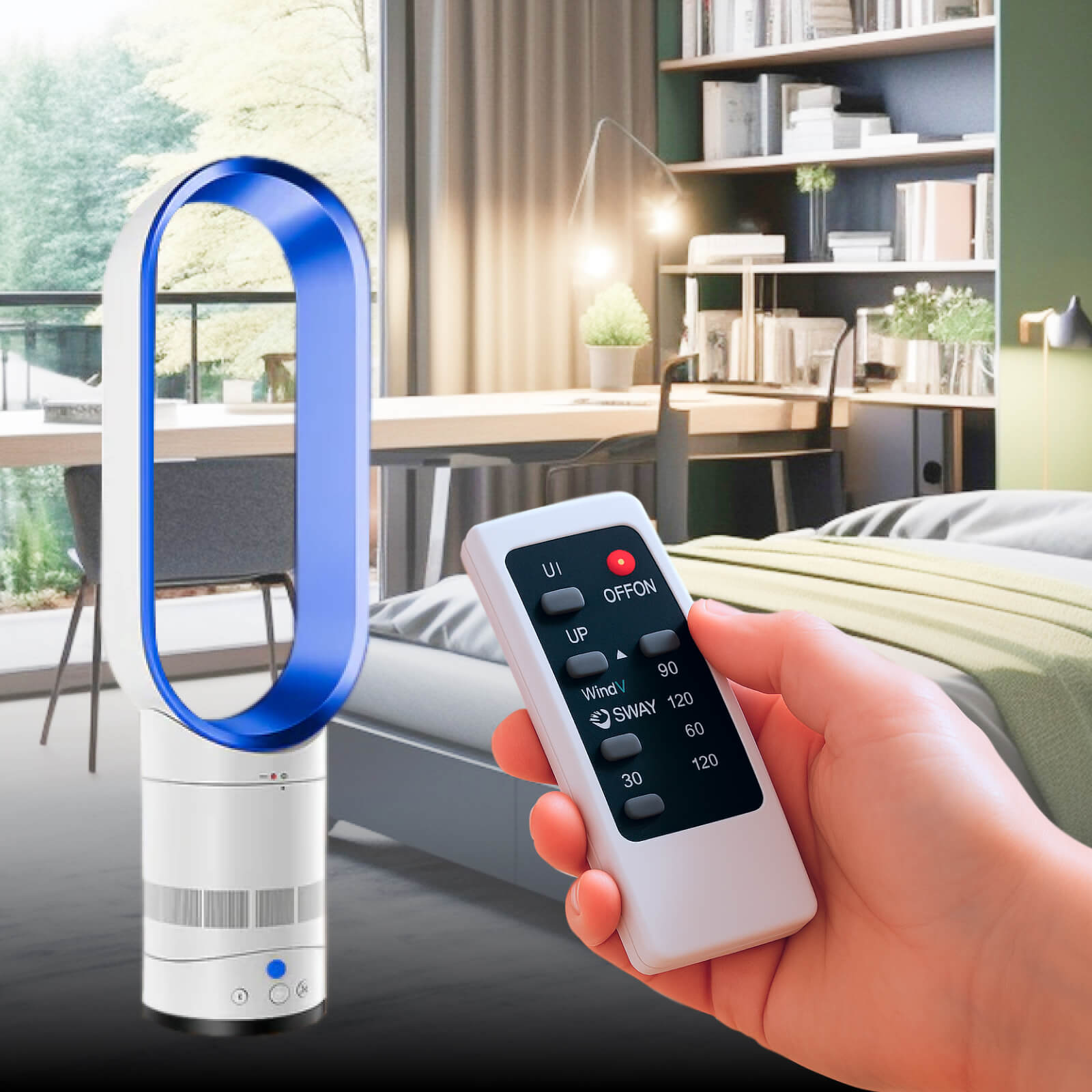 16-Inch Blade-Free Cooling Fan with Remote Control