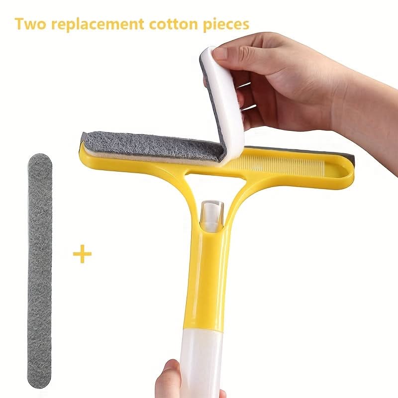 3-in-1 Scraper for Windows and Mirrors with Detachable Microfiber Cloth