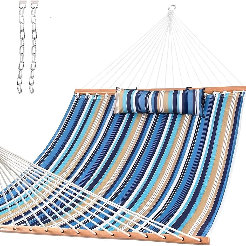 Double Layered Quilted Hammock for Patio and Poolside Relaxation