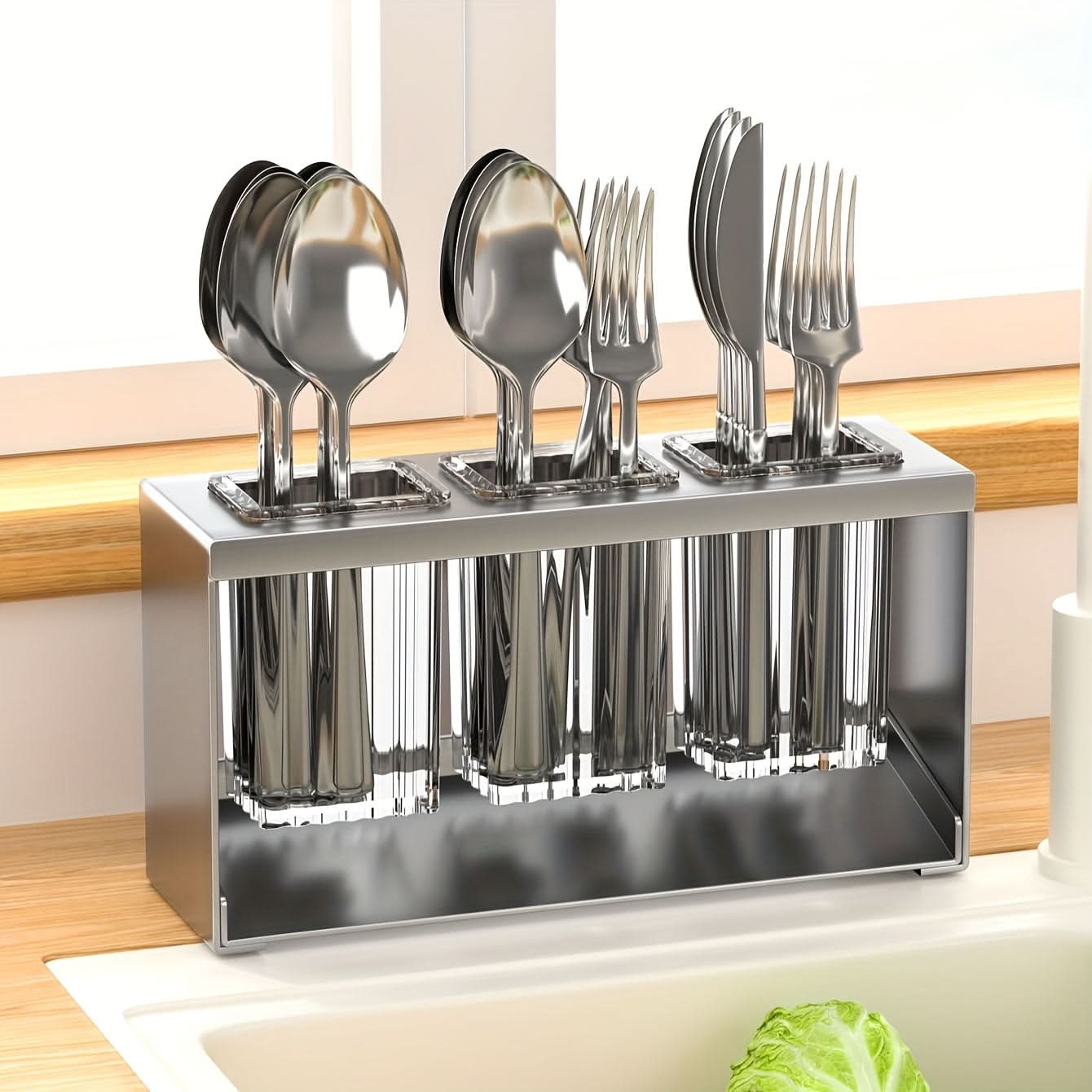 Kitchen Chopstick Holder with Water Drain Feature