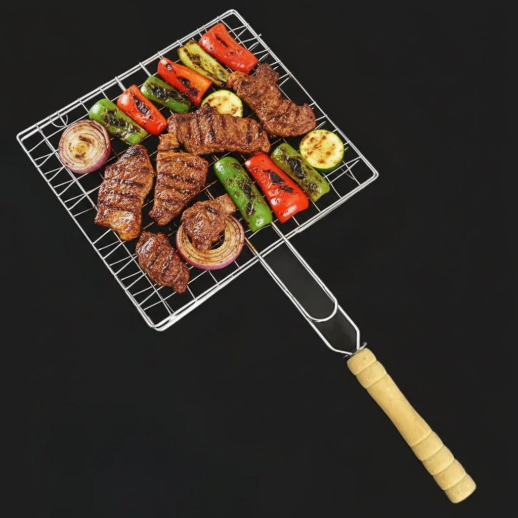 GrillMaster Pro – Iron Basket for Effortless Flipping & Grilling
