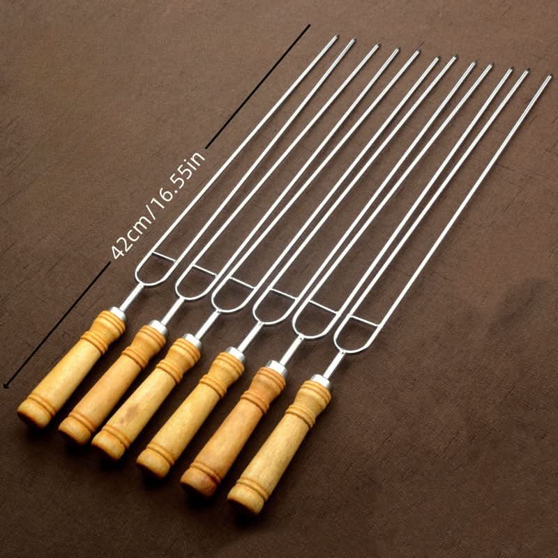 Set of 6 Stainless Steel Skewers for Barbecuing
