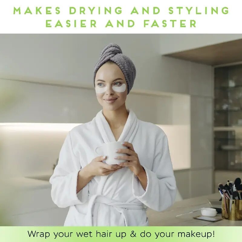 AquaCloud - Ultra-Absorbent Microfiber Hair Wrap for Quick Drying