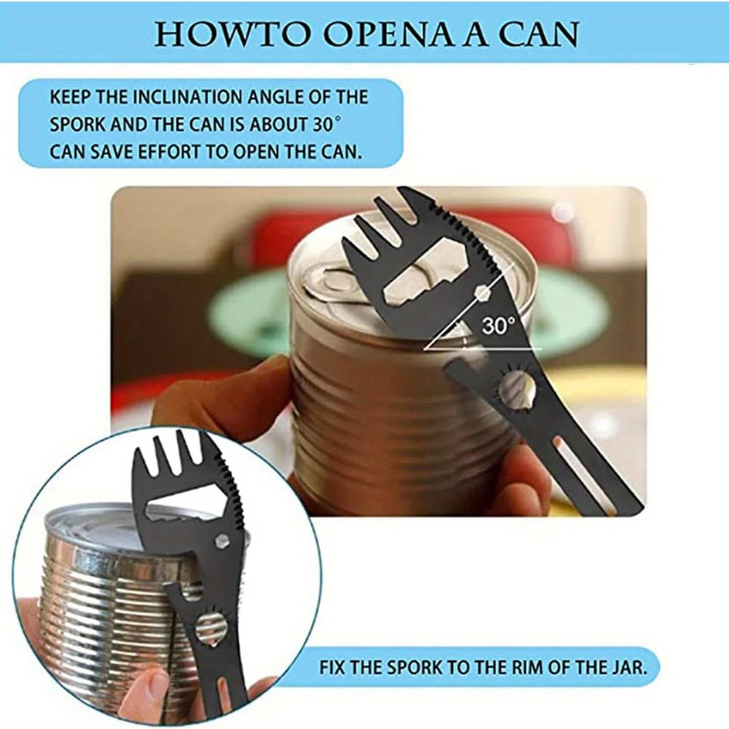 Multifunctional Spork Tool for Camping and Outdoor Dining