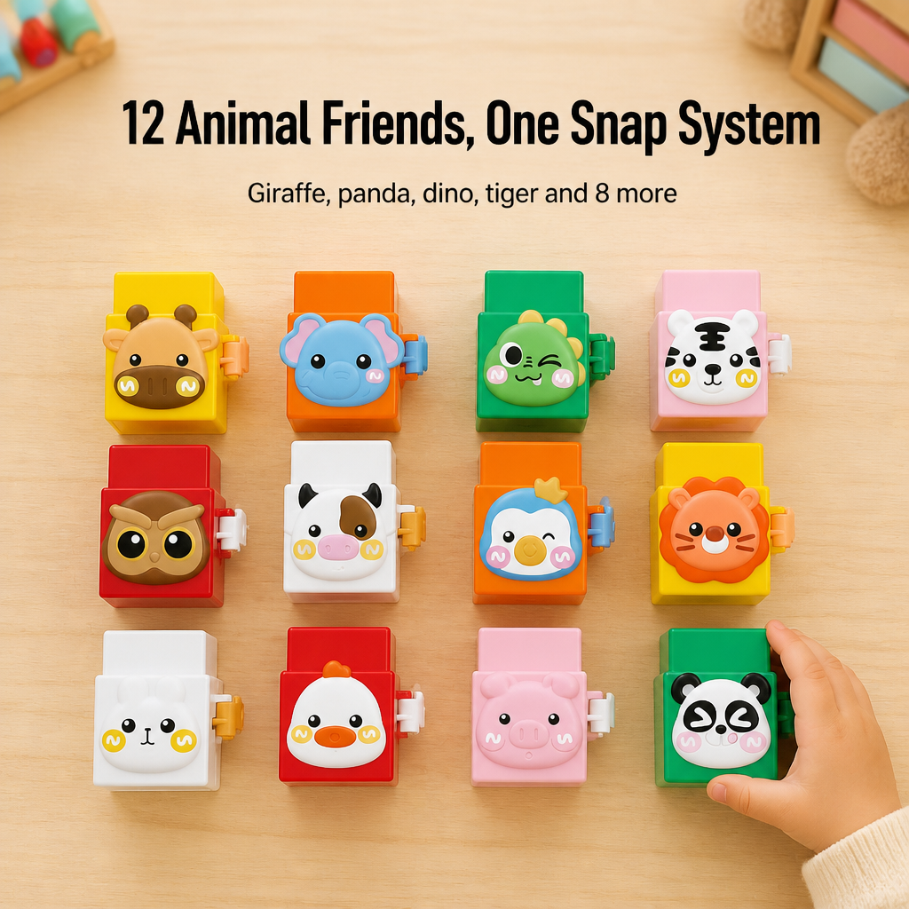 BrillieBlocks™ — Snap 12 Animal Pals Into Towers Kids Can’t Stop Building