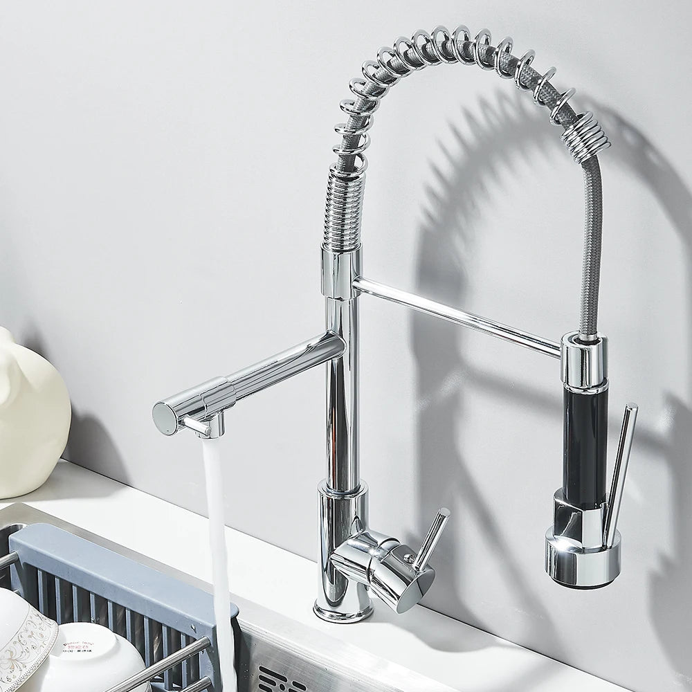 Pull Down Kitchen Faucet with Swivel Spout