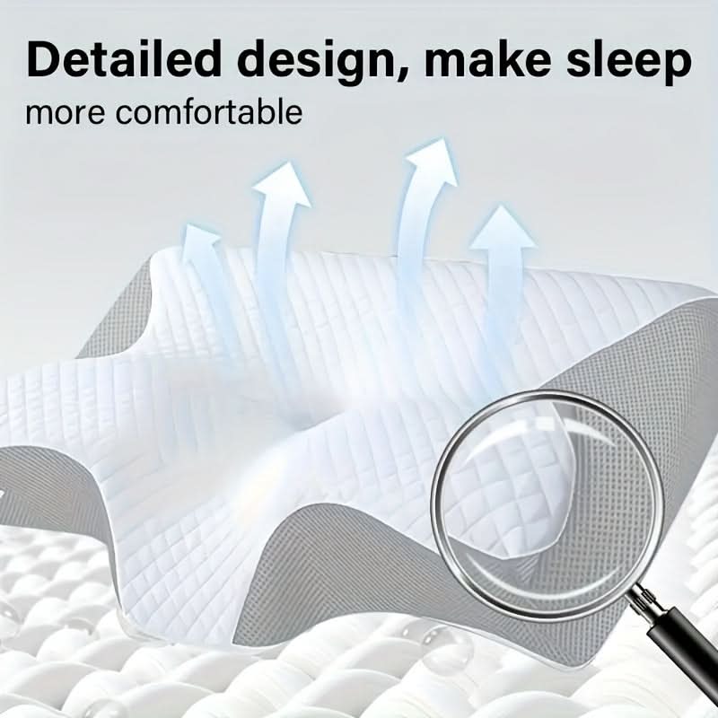 Contoured Neck Pillow with Memory Foam for Comfort and Support