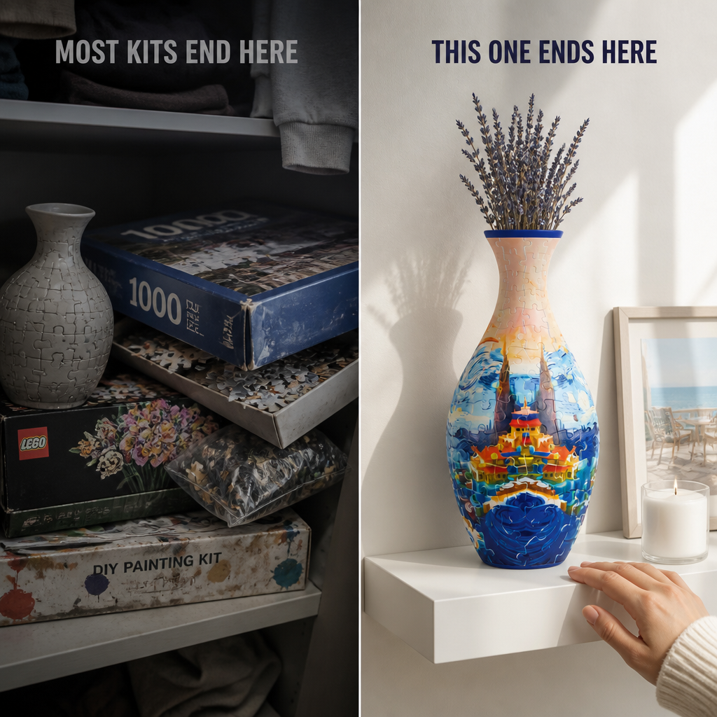 BloomCraze™ — Snap 160 Pieces Together to Create a Porcelain-Style Vase That Holds Real Flowers