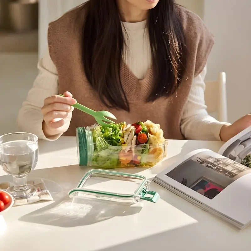 Glass Salad Dish | Side Entry | Airtight Twist Lid | FreshBowl