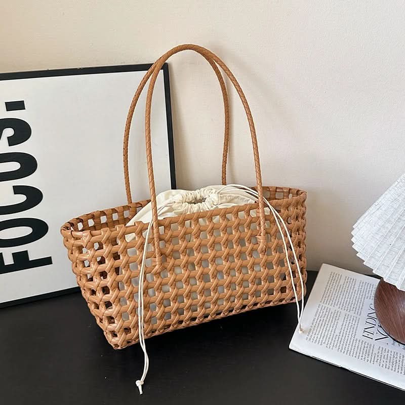 Summer Woven Shoulder Tote Bag