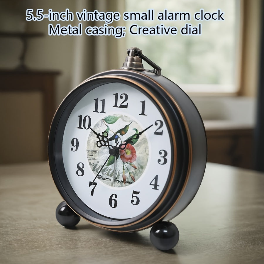 Classic European Metal Alarm Clock with Silent Operation