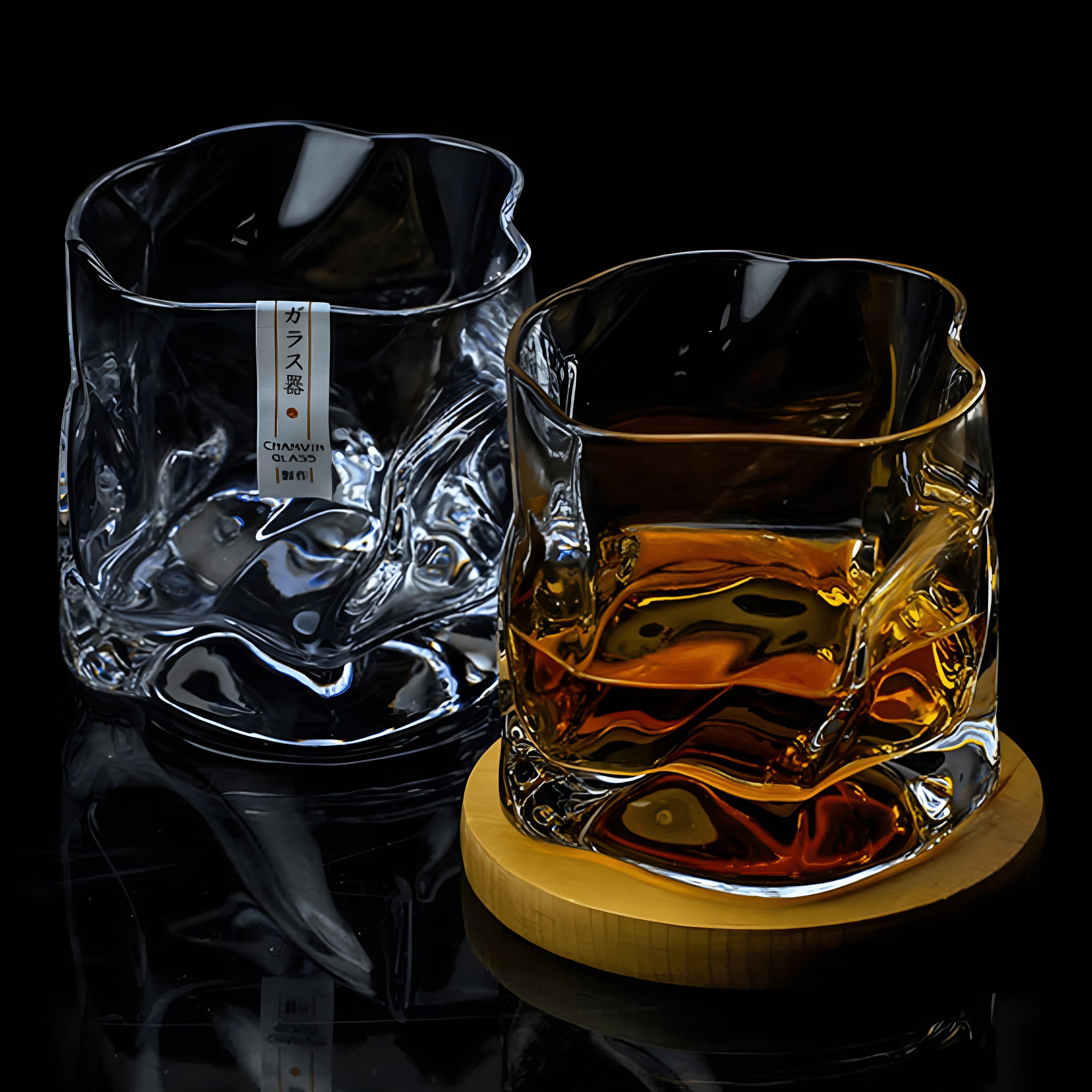 Artisan Whiskey Glass with Unique Textured Design