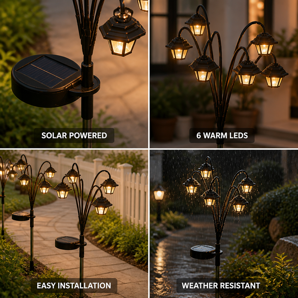 Solar-Powered Vintage Warm LED Hanging Lantern