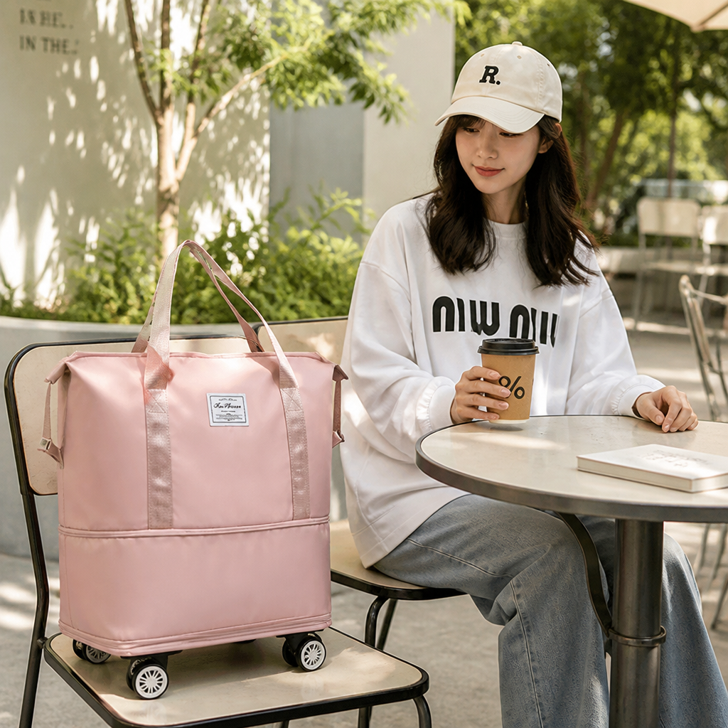 Voyana™ – Expandable Rolling Travel Tote with Detachable Wheels