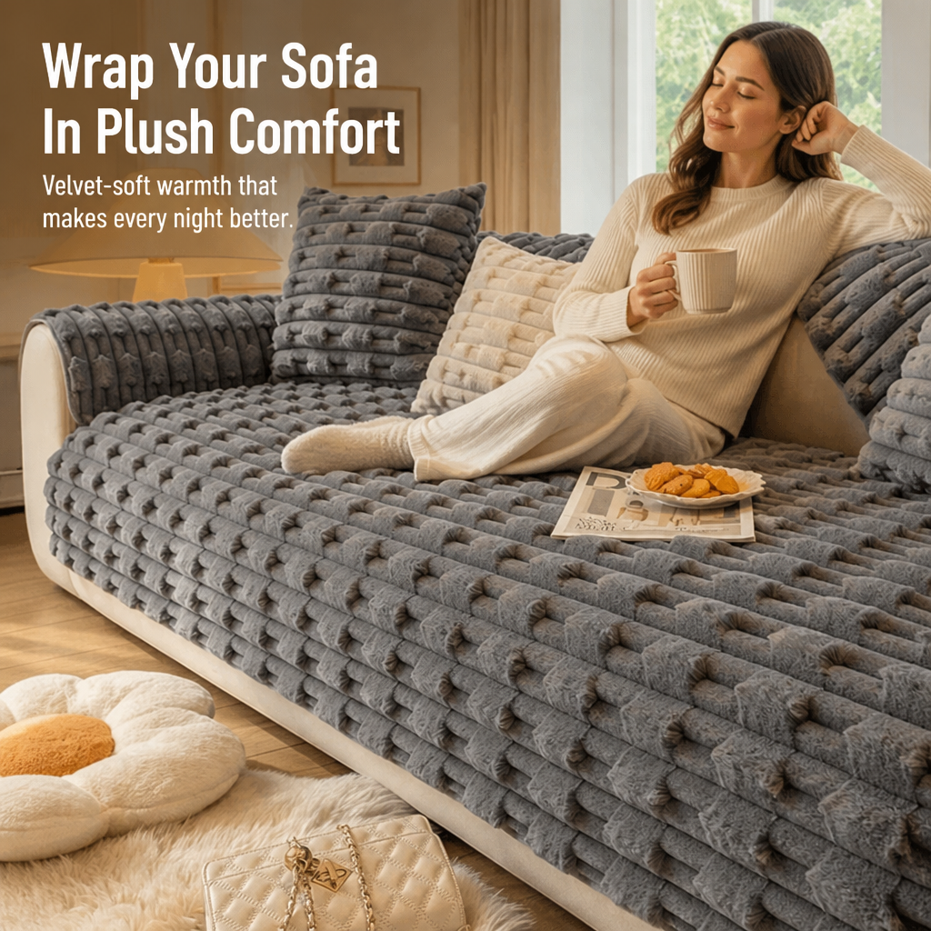 LushNest™ — Wrap Your Sofa in Plush Velvet Comfort That Feels Like Home