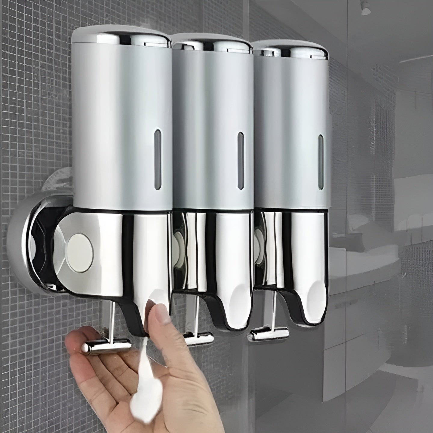 Elegant Wall-Mounted Soap Dispenser for a Chic Bathroom
