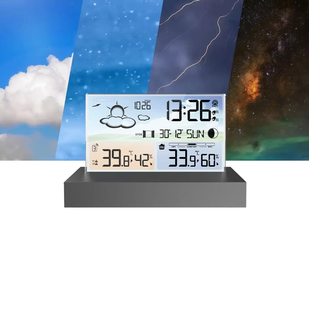 Smart Acrylic Desk Clock with Alarm & Temperature Readout