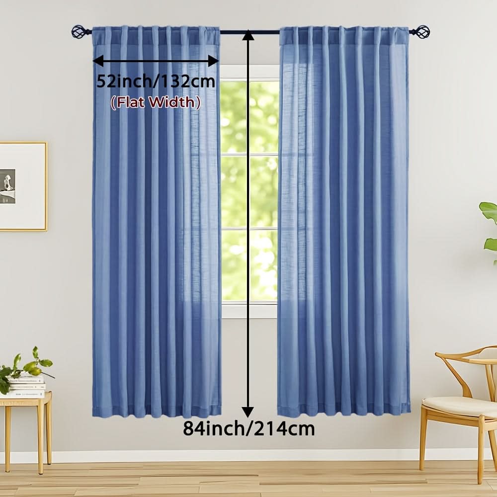 Flax Linen Sheer Curtains for Soft Light Filtering and Privacy