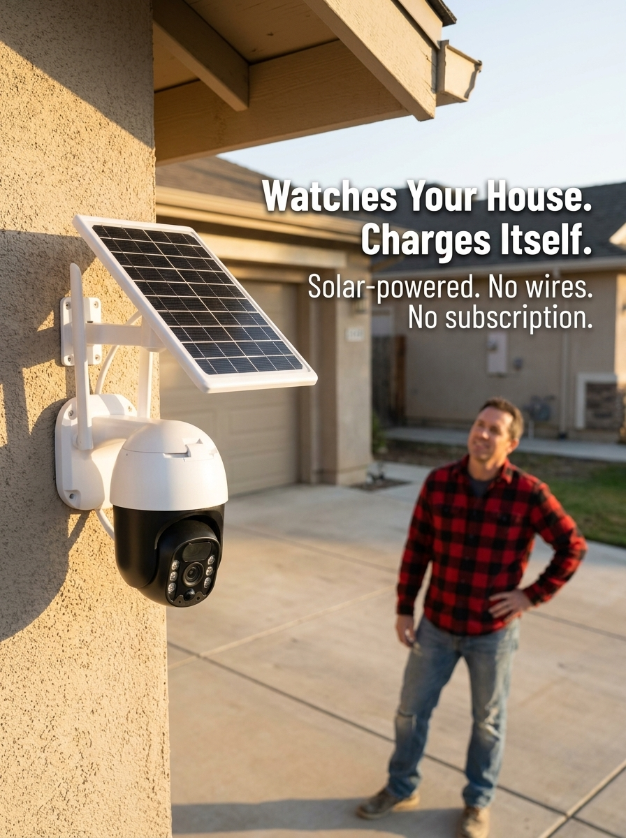 VeroLuxe™ Solar Security Cam — Monitor Every Angle Night and Day, Wire-Free Convenience