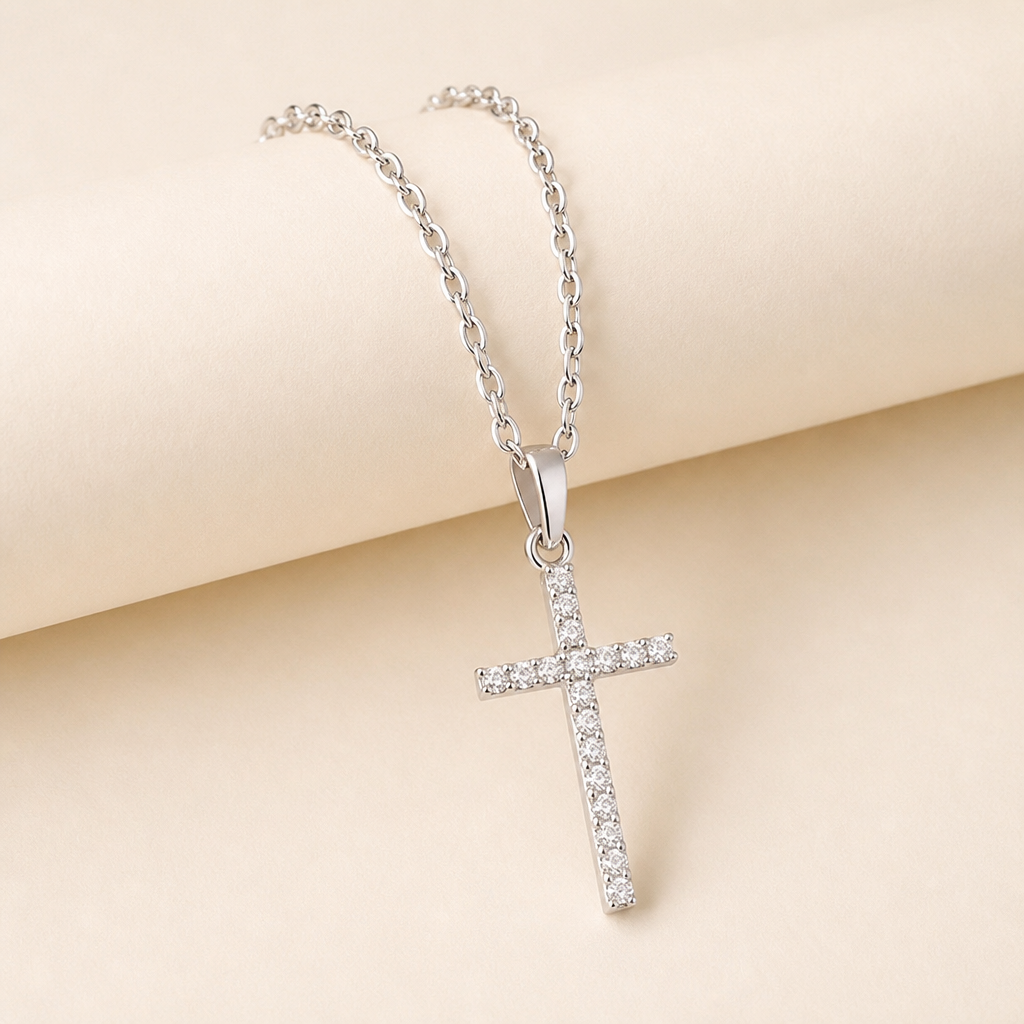 LumaGrace™ – Fine Cubic Zirconia Cross Pendant Necklace