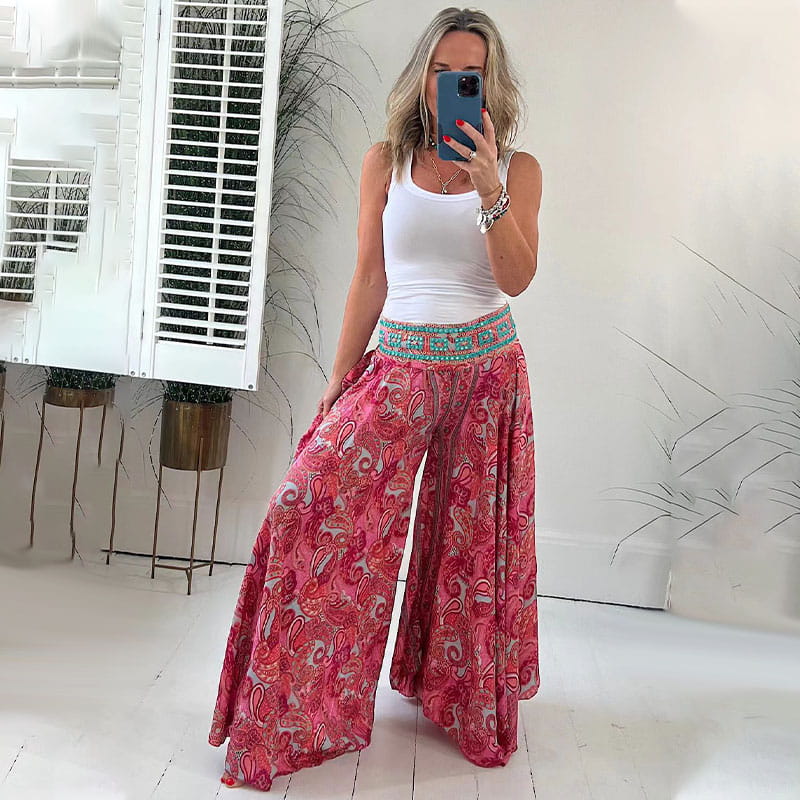 EmberaFlow™ Ethnic Paisley Pants — Unleash Your Bold Style with Featherlight Comfort All Day Long
