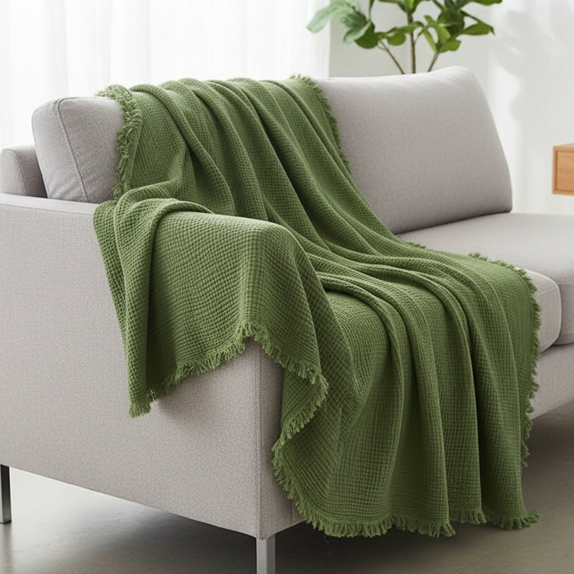 BreezeNest - Lightweight Cotton Cooling Blanket