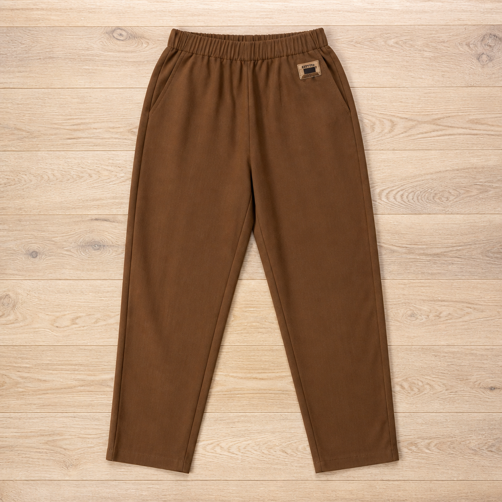 VeloraEase™ – Relaxed Tapered Cotton Pants with Elastic Comfort Waist