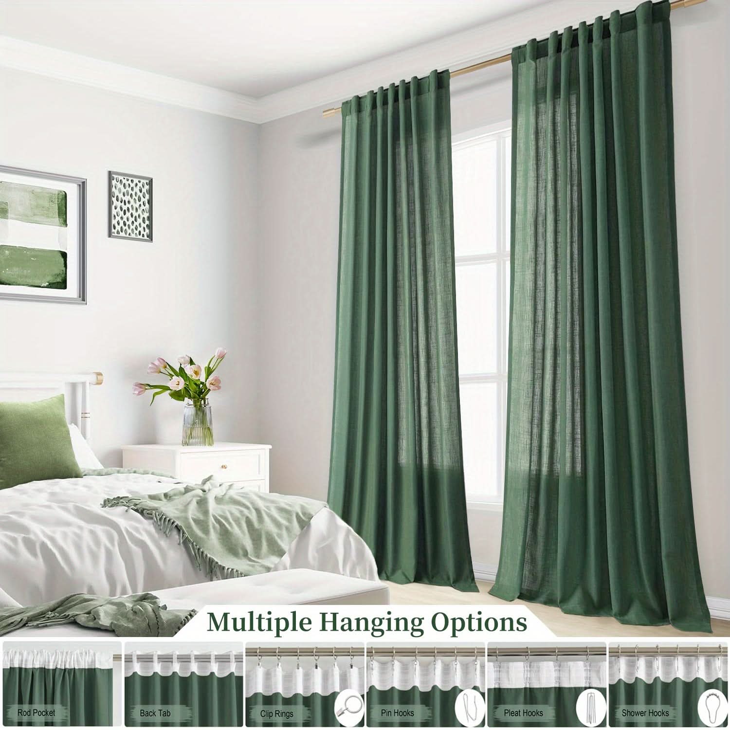 Flax Linen Sheer Curtains for Soft Light Filtering and Privacy