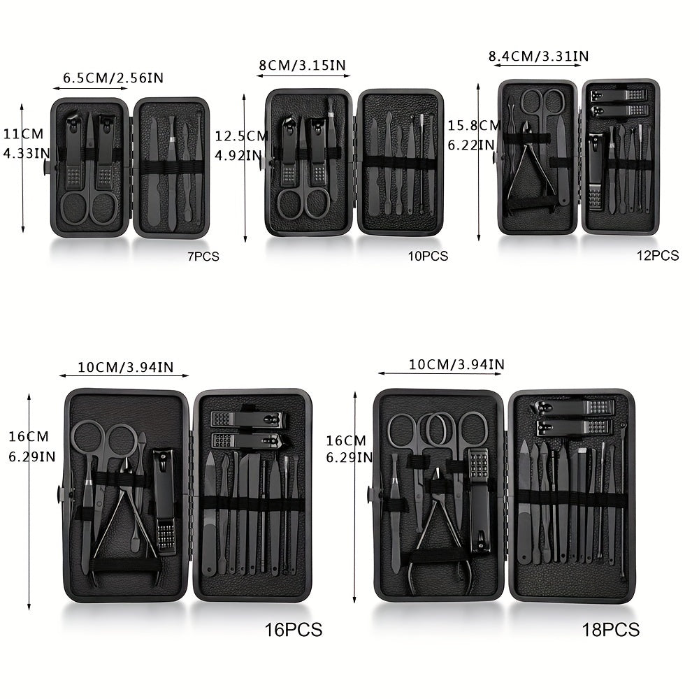 Essential 15-Piece Nail and Facial Care Kit with Travel Case