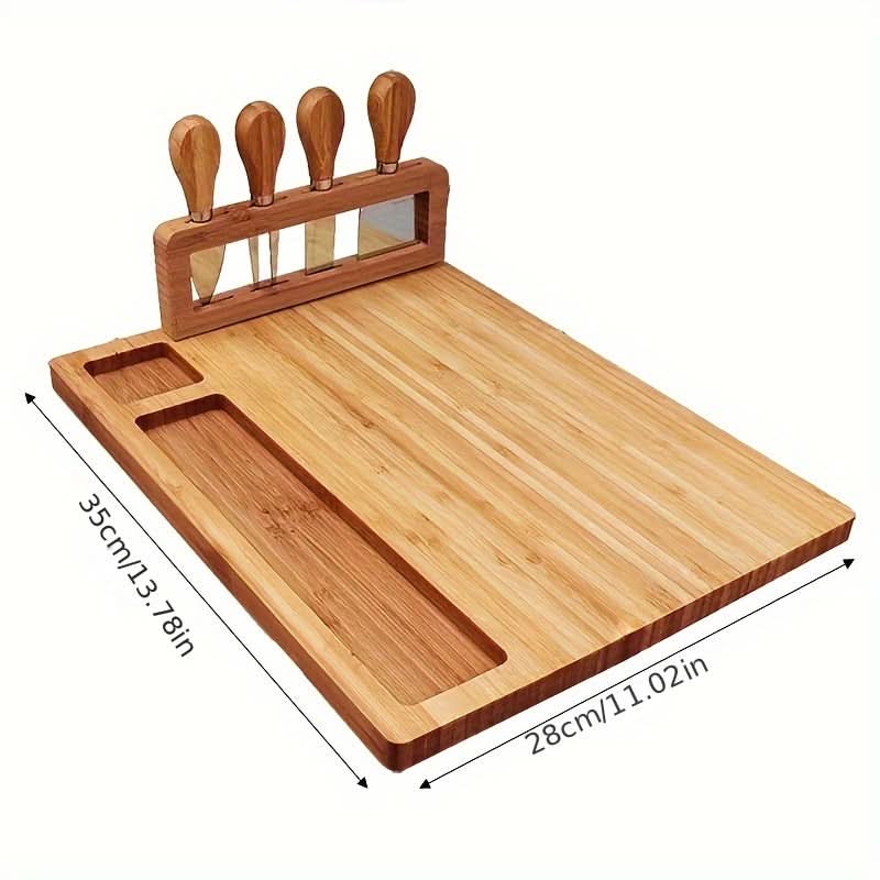 Bamboo Cheese Serving Board Set for Versatile Kitchen Use