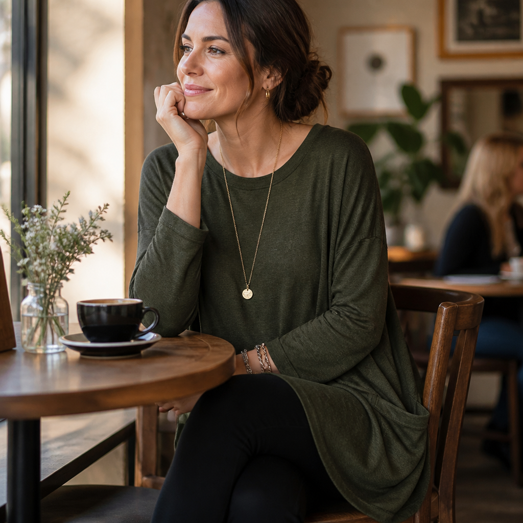ElevéaComfort™ – Loose-Fit Tunic with Side Pockets for Easy Relaxation